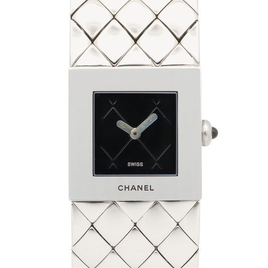 Chanel Watch Quilted Black Stainless Steel