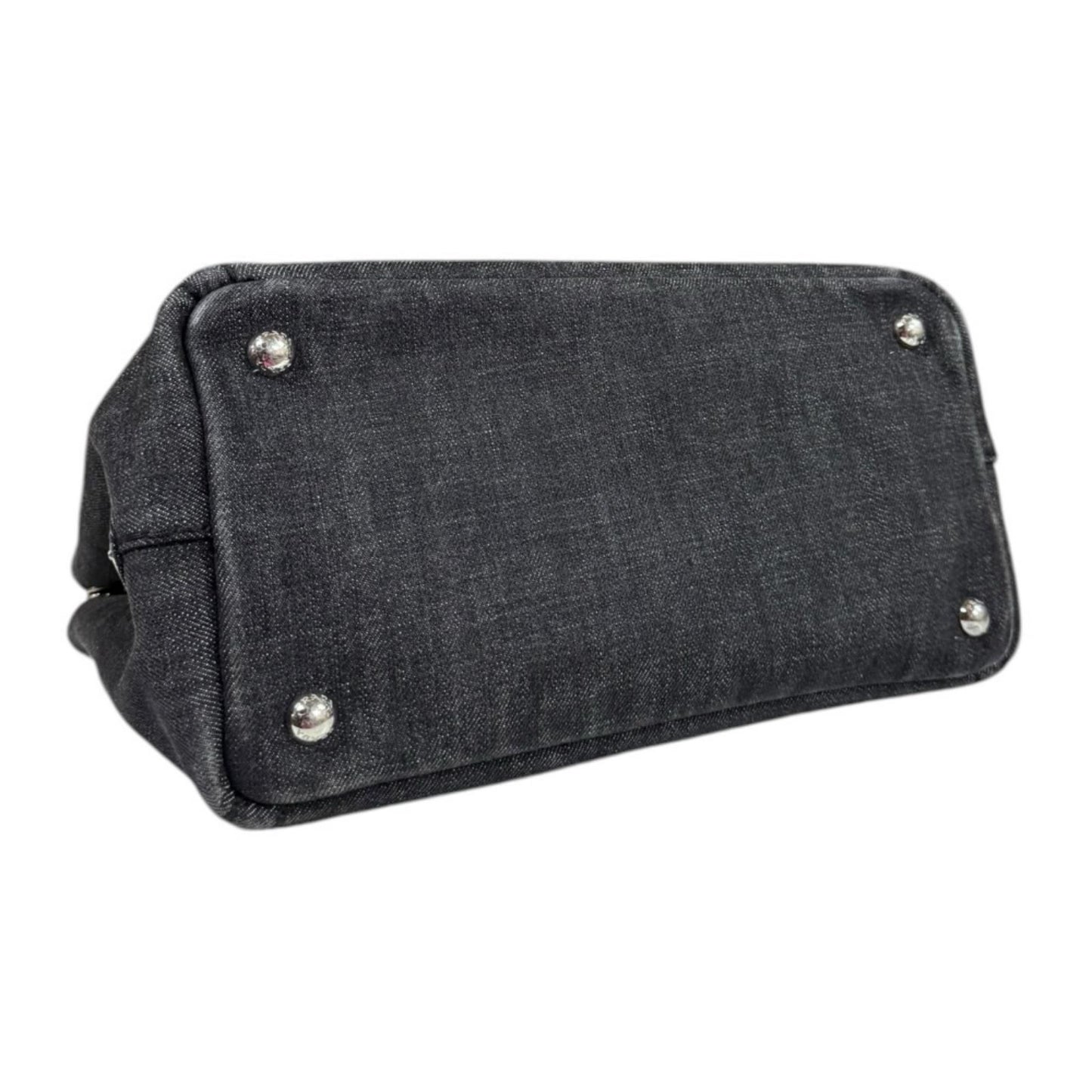 Prada Canapa Tote SS Shoulder Bag Denim Black — view 6