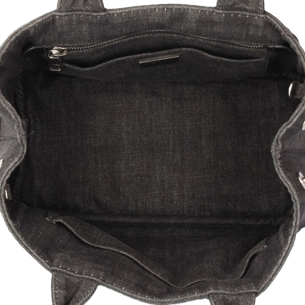 Prada Canapa Tote SS Shoulder Bag Denim Black — view 8