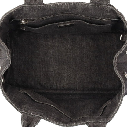 Prada Canapa Tote SS Shoulder Bag Denim Black — view 8
