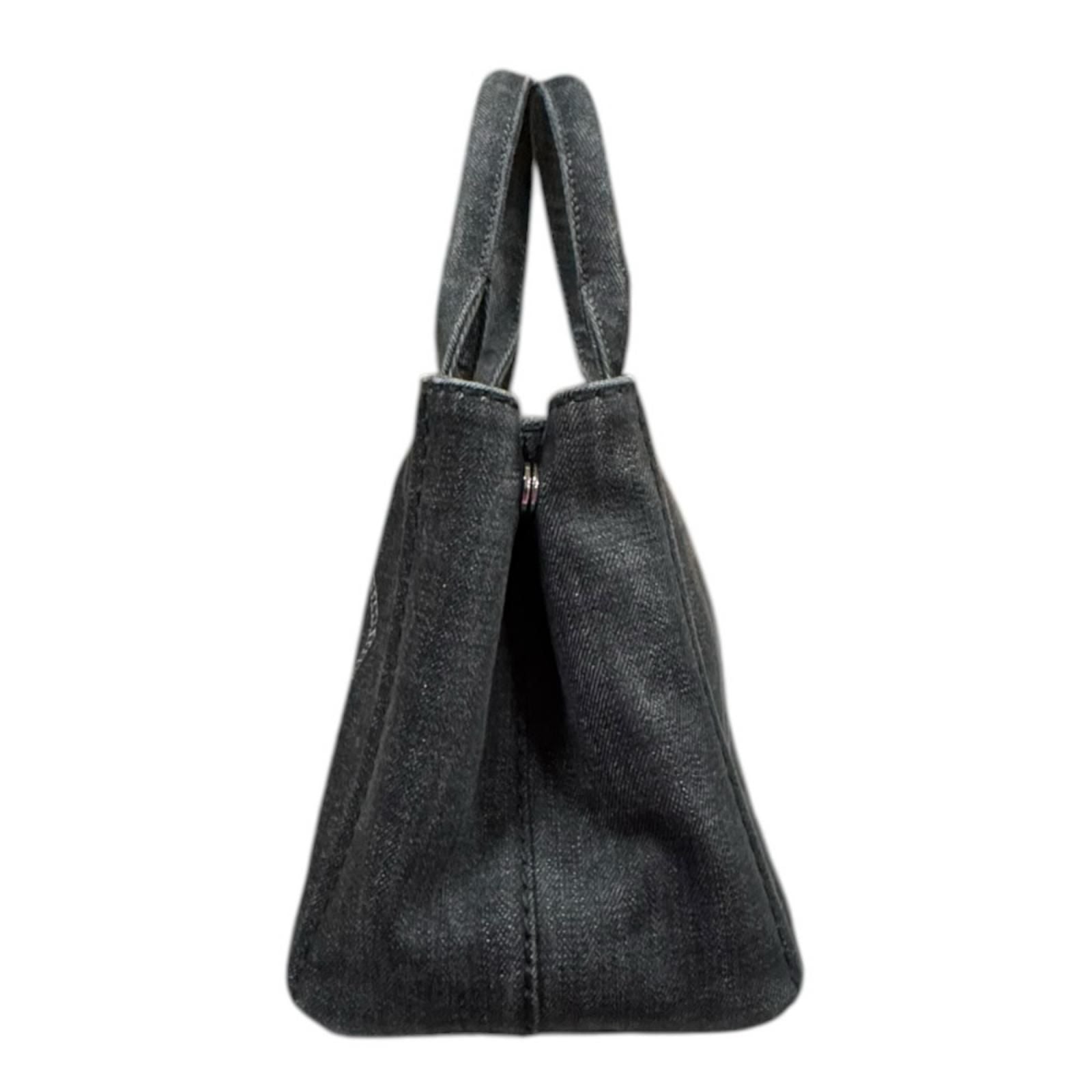 Prada Canapa Tote SS Shoulder Bag Denim Black — view 5