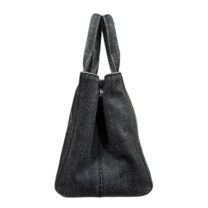 Prada Canapa Tote SS Shoulder Bag Denim Black — view 5