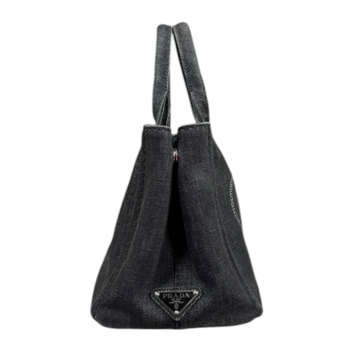 Prada Canapa Tote SS Shoulder Bag Denim Black — view 4