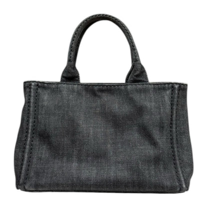 Prada Canapa Tote SS Shoulder Bag Denim Black — view 3