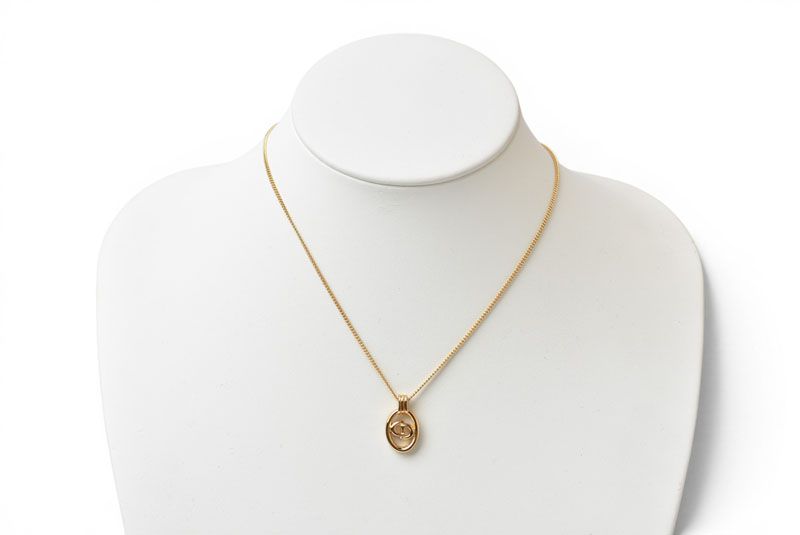 Dior Necklace Pendant Vintage CD Logo Gold — view 7