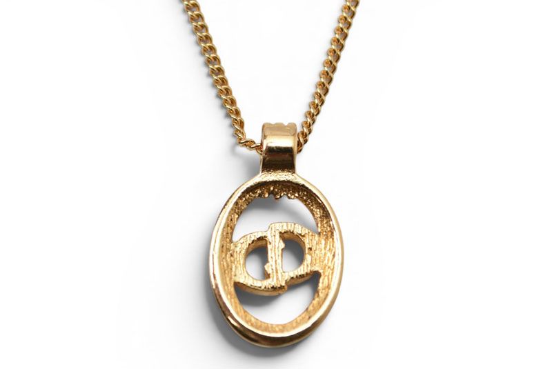 Dior Necklace Pendant Vintage CD Logo Gold — view 6