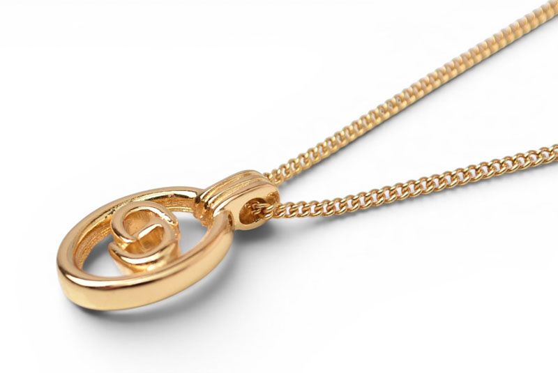 Dior Necklace Pendant Vintage CD Logo Gold — view 3