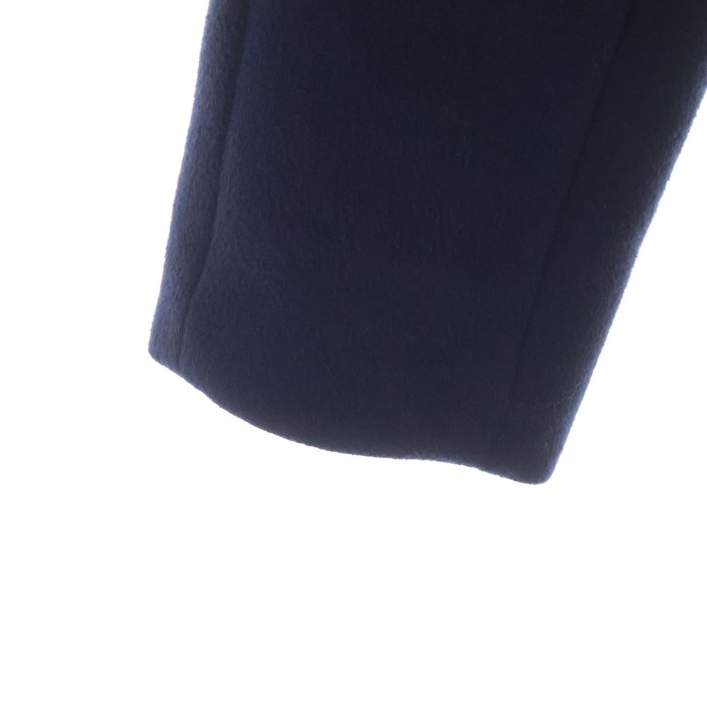 Max Mara Mink Color Button Up No Vent Wool Long Coat Navy 00 — view 3