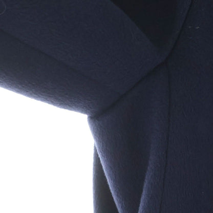 Max Mara Mink Color Button Up No Vent Wool Long Coat Navy 00 — view 4