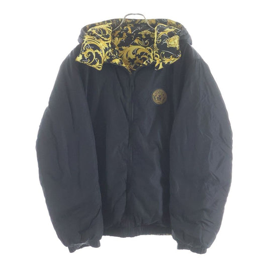 Versace Medusa Reversible Down Jacket Black Yellow