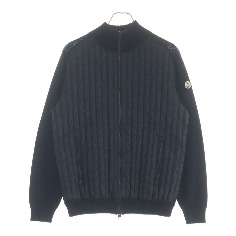 Moncler Maglione Tricot Cardigan Nylon Trim Jacket Black