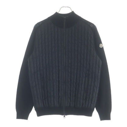 Moncler Maglione Tricot Cardigan Nylon Trim Jacket Black
