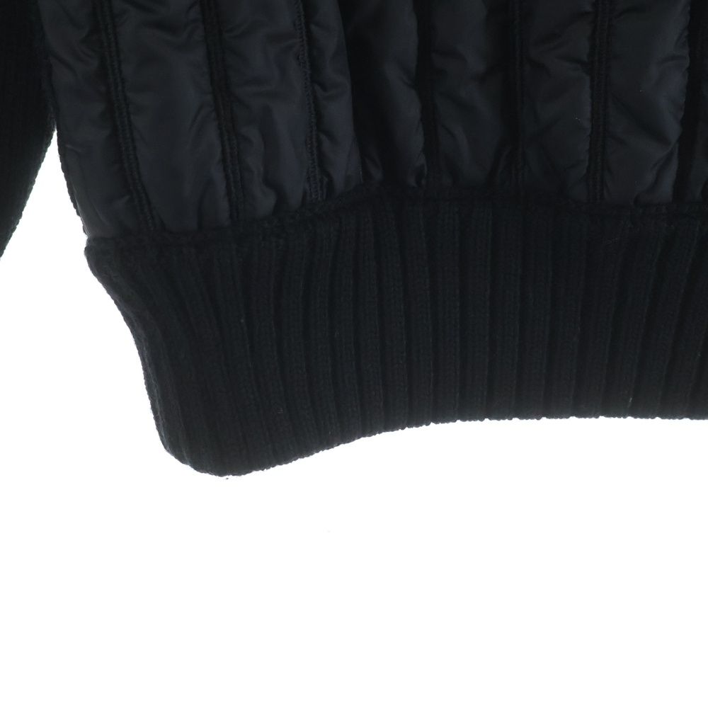 Moncler Maglione Tricot Cardigan Nylon Trim Jacket Black — view 4