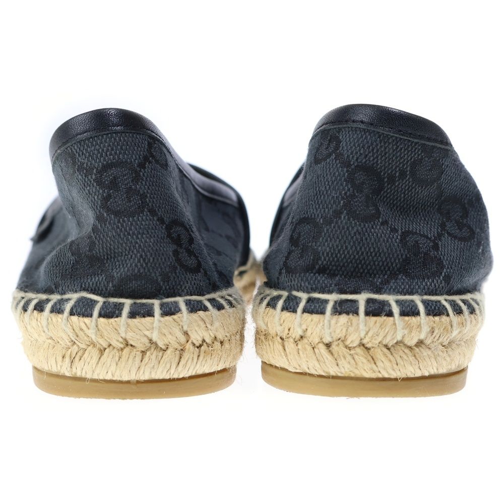 Gucci GG Canvas Espadrille Flat Shoes Navy — view 3