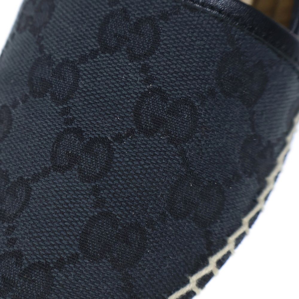 Gucci GG Canvas Espadrille Flat Shoes Navy — view 6