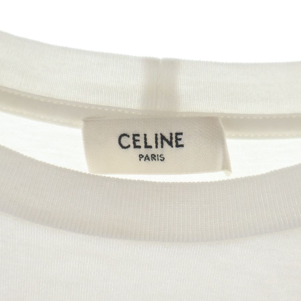 Celine Triomphe One Point Logo Embroidery Crew Neck Short Sleeve T-Shirt Cotton — view 7