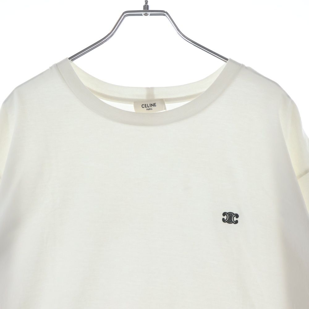Celine Triomphe One Point Logo Embroidery Crew Neck Short Sleeve T-Shirt Cotton — view 3
