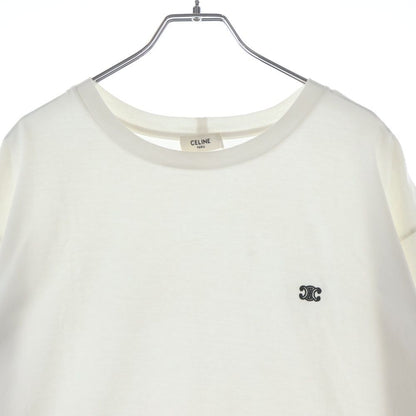 Celine Triomphe One Point Logo Embroidery Crew Neck Short Sleeve T-Shirt Cotton — view 3
