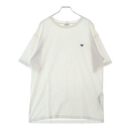 Celine Triomphe One Point Logo Embroidery Crew Neck Short Sleeve T-Shirt Cotton