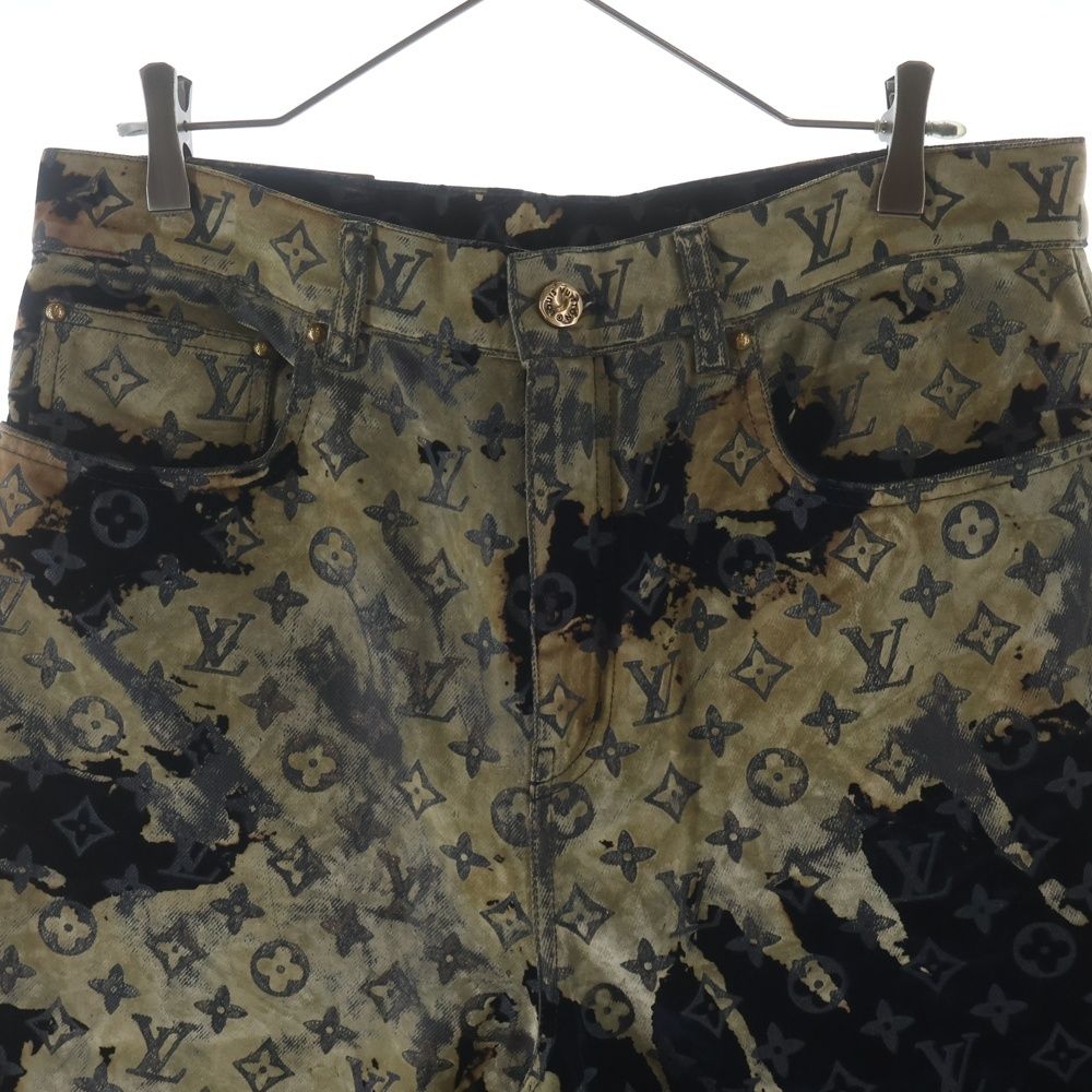Louis Vuitton Monogram Bree Velour Denim Pants Jeans Navy Frv — view 3