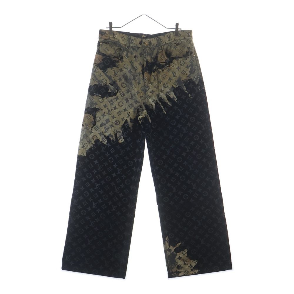Louis Vuitton Monogram Bree Velour Denim Pants Jeans Navy Frv