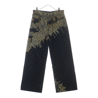 Louis Vuitton Monogram Bree Velour Denim Pants Jeans Navy Frv