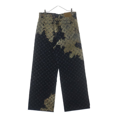 Louis Vuitton Monogram Bree Velour Denim Pants Jeans Navy Frv — view 2