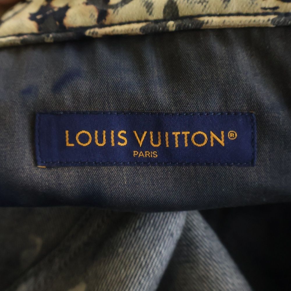 Louis Vuitton Monogram Bree Velour Denim Pants Jeans Navy Frv — view 6