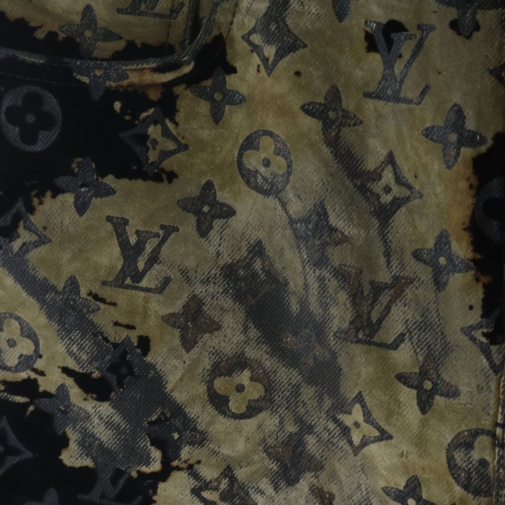 Louis Vuitton Monogram Bree Velour Denim Pants Jeans Navy Frv — view 4