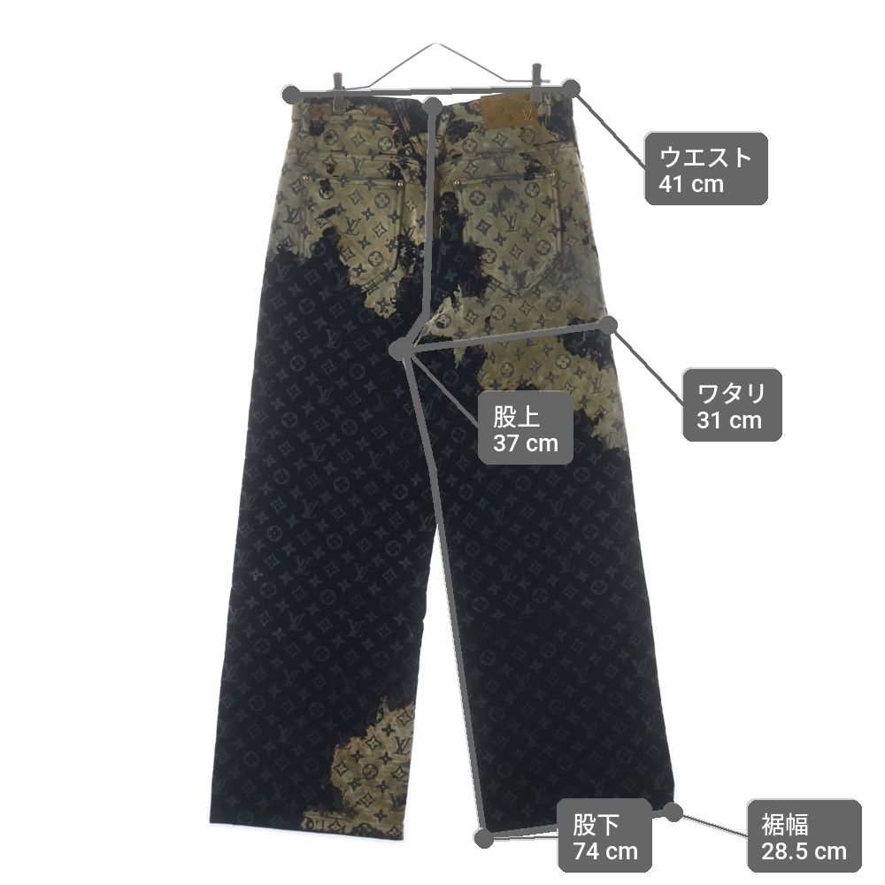 Louis Vuitton Monogram Bree Velour Denim Pants Jeans Navy Frv — view 9