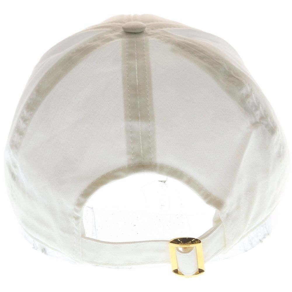 Celine Triomphe Patch Logo Cotton 6 Panel Baseball Cap Hat White — view 2