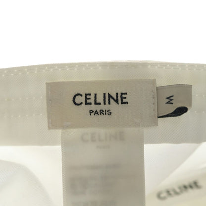 Celine Triomphe Patch Logo Cotton 6 Panel Baseball Cap Hat White — view 7