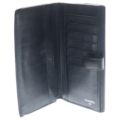 Chanel Camellia CC Logo Leather Wallet Black — view 4