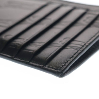 Balenciaga Embossed Monogram Coin Case BB Fragment Card Purse Black — view 6