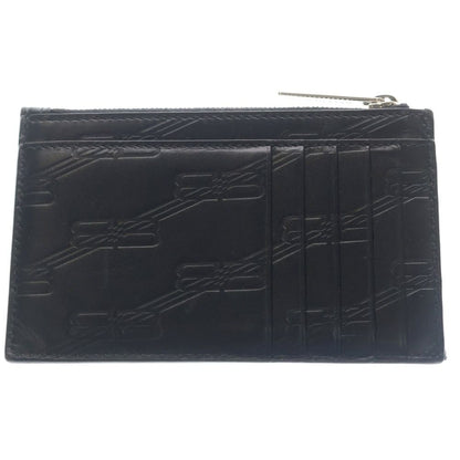 Balenciaga Embossed Monogram Coin Case BB Fragment Card Purse Black — view 2