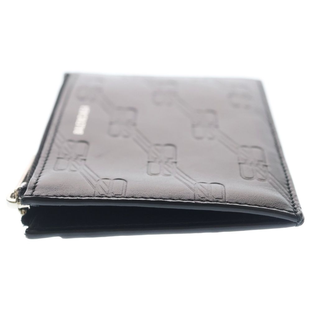 Balenciaga Embossed Monogram Coin Case BB Fragment Card Purse Black — view 3