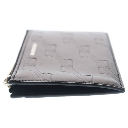 Balenciaga Embossed Monogram Coin Case BB Fragment Card Purse Black — view 3