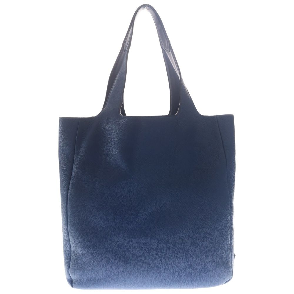 Prada Triangle Logo Tote Blue Leather — view 2