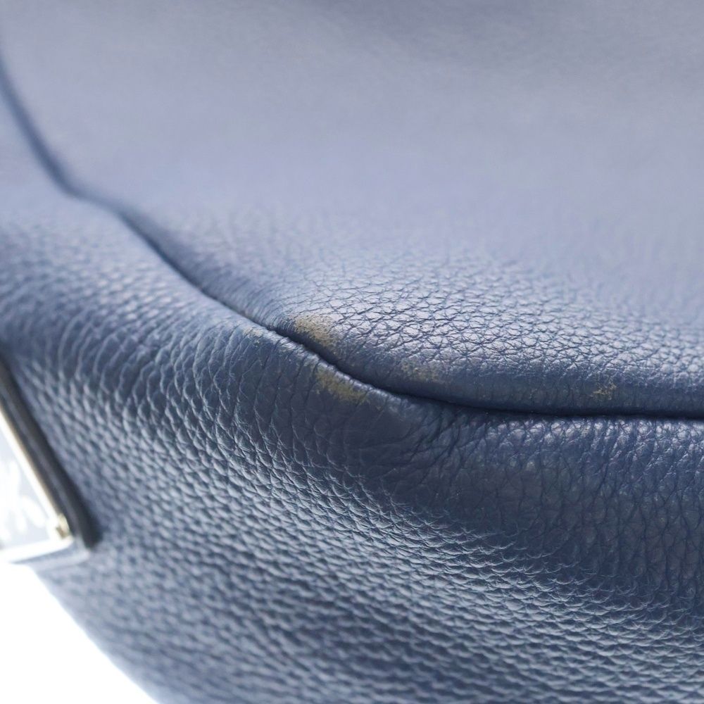 Prada Triangle Logo Tote Blue Leather — view 6