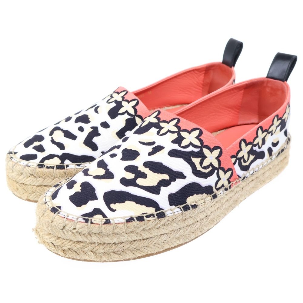 Louis Vuitton Jungle Flat Espadrille Canvas Slip on White Orange — view 2