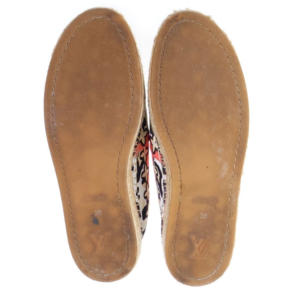 Louis Vuitton Jungle Flat Espadrille Canvas Slip on White Orange — view 5