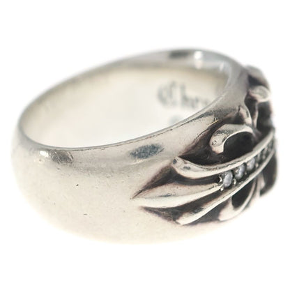 Chrome Hearts Flrl Crs P Dia Floral Black Sling Pave Diamond Silver Ring — view 3