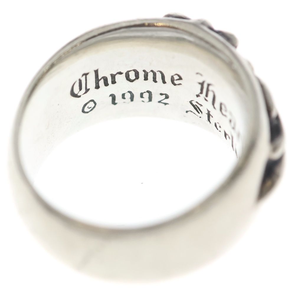 Chrome Hearts Flrl Crs P Dia Floral Black Sling Pave Diamond Silver Ring — view 5