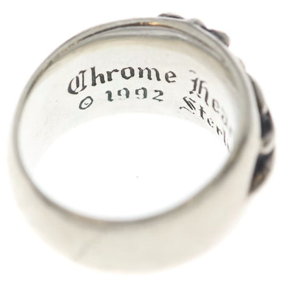 Chrome Hearts Flrl Crs P Dia Floral Black Sling Pave Diamond Silver Ring — view 5