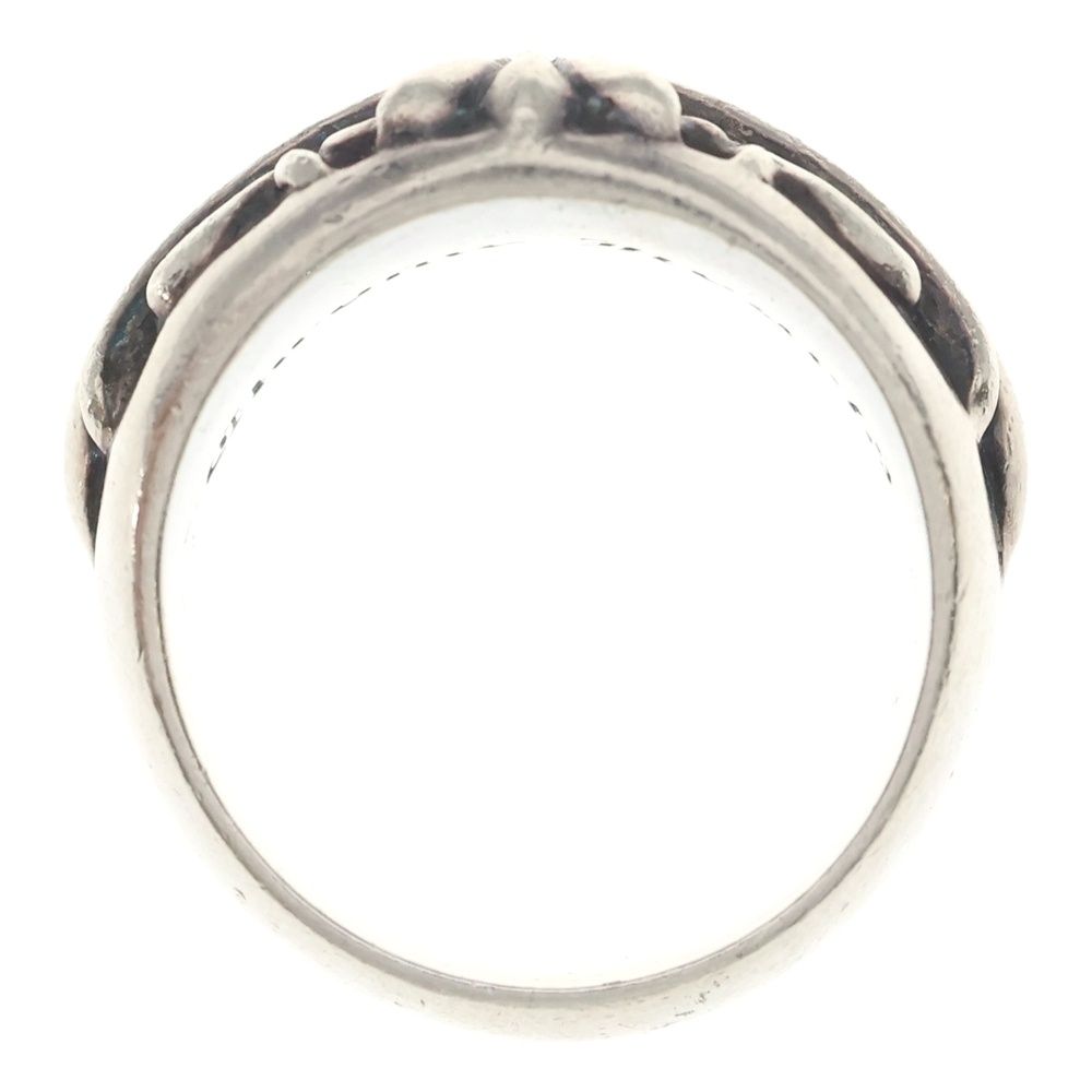 Chrome Hearts Flrl Crs P Dia Floral Black Sling Pave Diamond Silver Ring — view 6