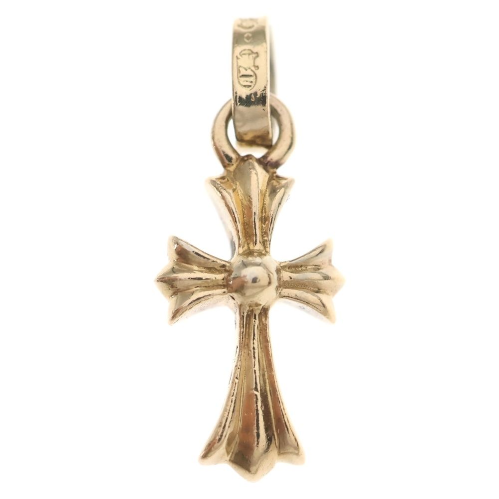Chrome Hearts 22k Crs Baby Fat Cross Pendant Top Gold