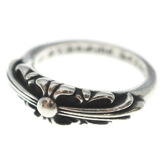 Chrome Hearts Baby Classic Floral Black Sling Silver Ring