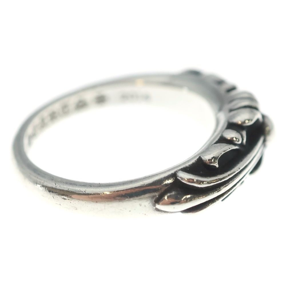 Chrome Hearts Baby Classic Floral Black Sling Silver Ring — view 3