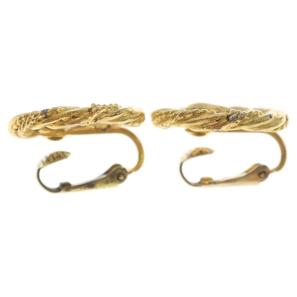 Chanel Logo Round Earrings Gold — view 4