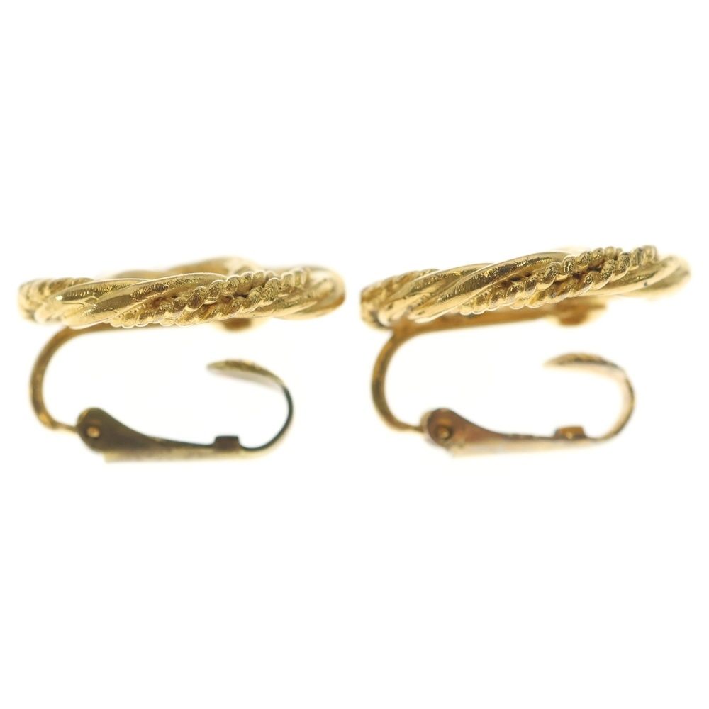 Chanel Logo Round Earrings Gold — view 3